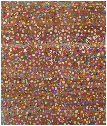 Flowers Brown Hand-woven Luxury Rug