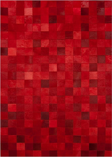 Mosaic Red Luxury Cowhide Rug