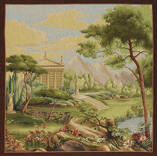 Panoramic View of a Garden French Tapestry