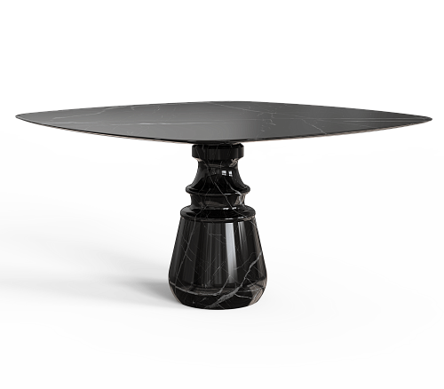 Obsidian Square Nero Marquina Luxe Dining Table