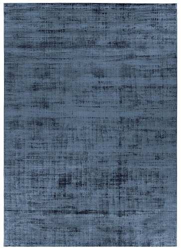 Handwoven Night Blue Silk Rug