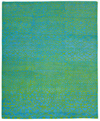 Hand-woven Blue & Green Luxury Rug
