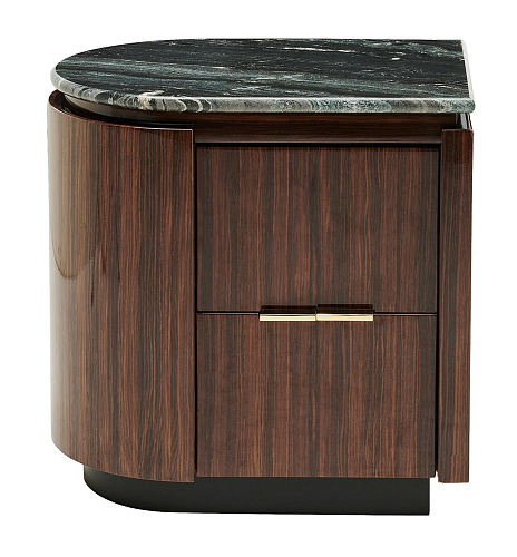 Bea Left Dark Wood Italian Bedside Table