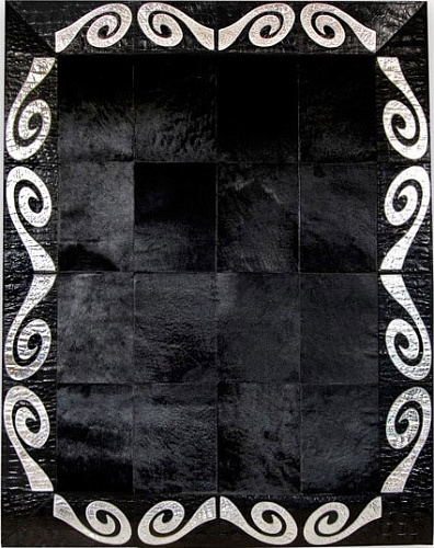 Black / Silver Luxury Cowhide Rug