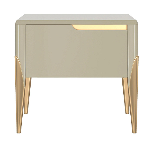 Zefiro Ivory and Gold Italian Bedside Table