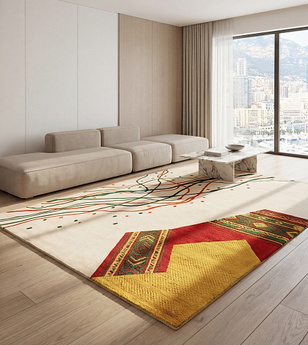 Calligraphic Paths Color Artisan Rug