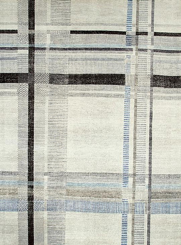 Checkered Beige / Grey Luxury Rug