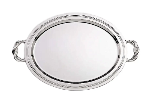 Oval Silver-Plated Tray With Handles