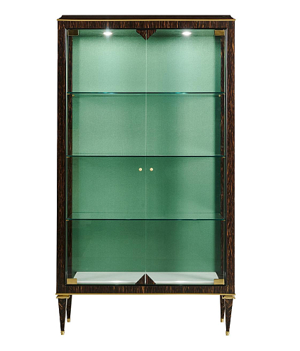 Palm Wood Brass Accents Cabinet