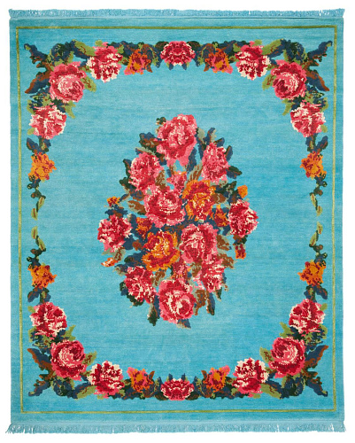 Traditional Blue Hand-woven Luxury Rug