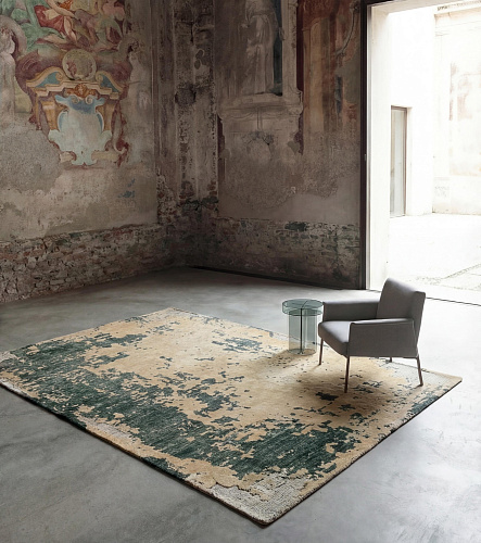 Moss Weathered Canvas Hand-Knotted Rug