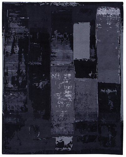 Luxurious Hand-woven Black Rug Boro