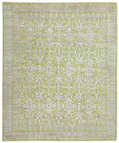 Wool & Silk Green Luxury Rug
