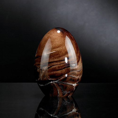 Brown Handblown Glass Small Egg