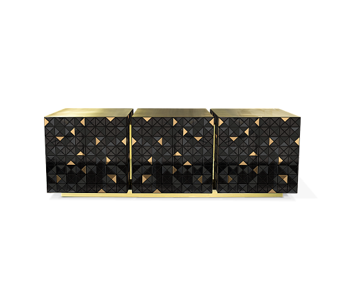 Mosaic Black & Gold Designer Sideboard