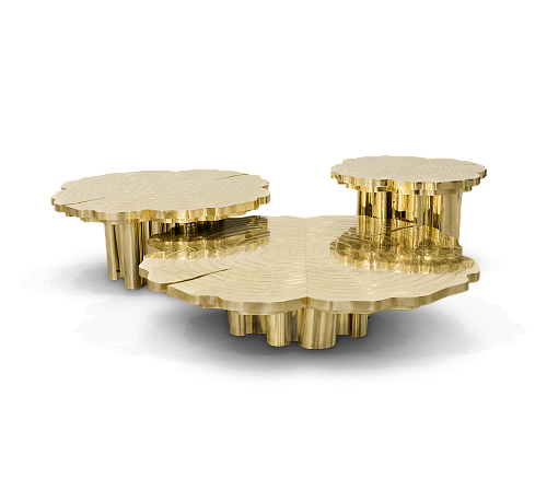 Gold 3-Piece Coffee Table Set