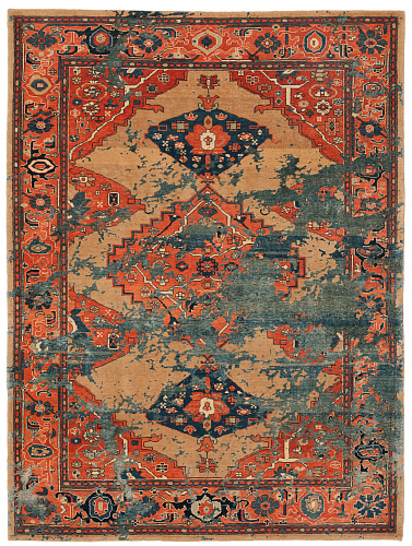Red Hand-woven Wool / Silk Luxury Rug