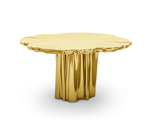 Round Gold Luxe Dining Table