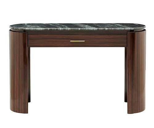 Bea Dark Wood and Green Marble Artisan Vanity Table