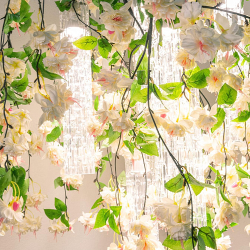 White Cascade Square Artisan Chandelier