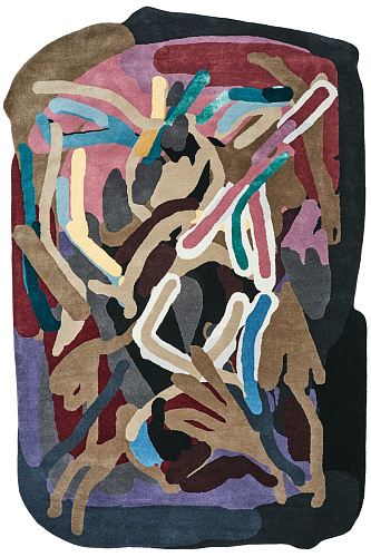 Smoked Wood Designer Wool Rug