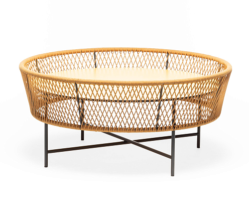 Tamburo Large Round Yellow Outdoor Coffee Table