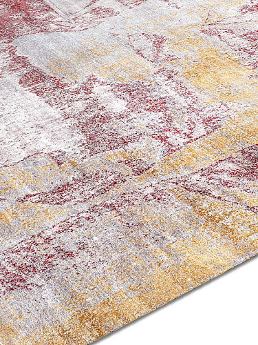 Gold / Coral Handwoven Luxury Rug