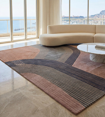 Vertical Currents Dark Luxury Rug