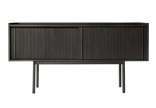 Sipario High Black Two-Doors Modern Sideboard