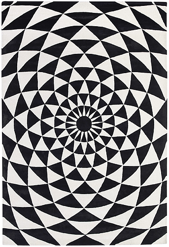 Black & White Round Premium Rug