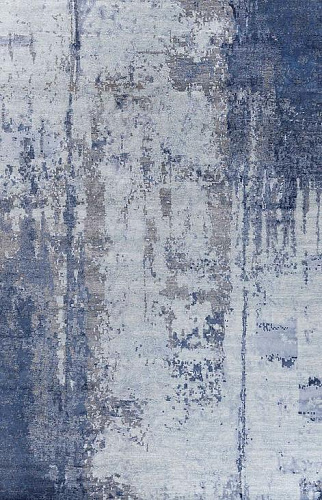 Abstract Blue Luxury Bamboo Silk Rug