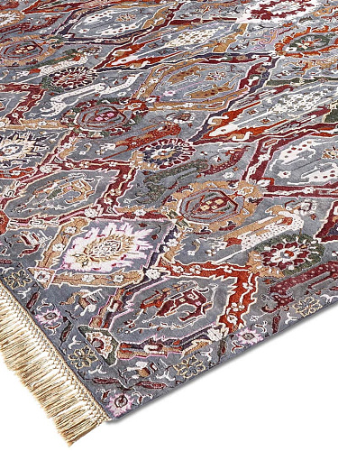 KavaBagh Charcoal Wool & Silk Rug