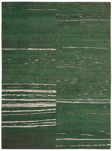 Wool Green Luxury Hand-woven Rug