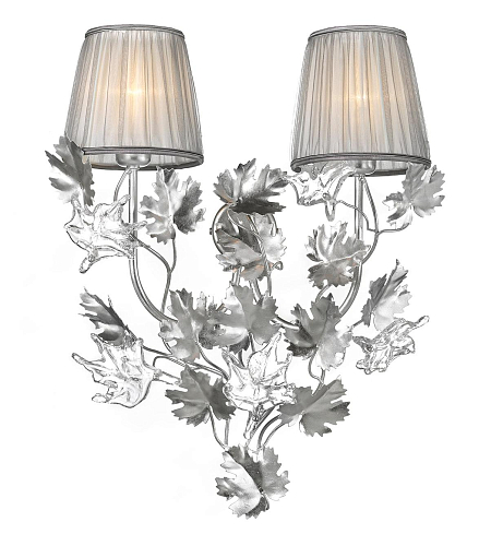 Silver Murano Leaf Wall Sconce
