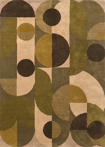 Wool Tufted Green Rug