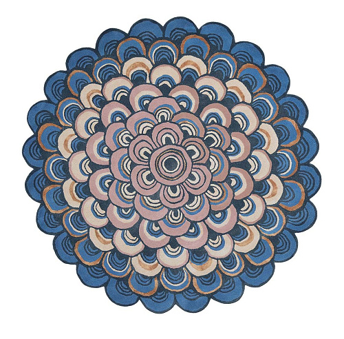 Handwoven Gradient Circle Rug