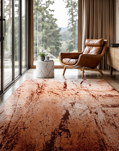 Warm Spice Toned Abstract Rug