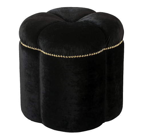 Ophelia Black Handcrafted Pouf