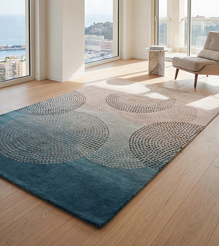 Misty Circles Handmade Rug