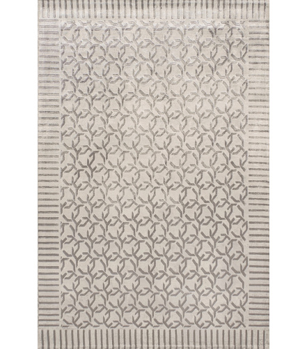 Border Viscose Indian Handwoven Luxury Rug