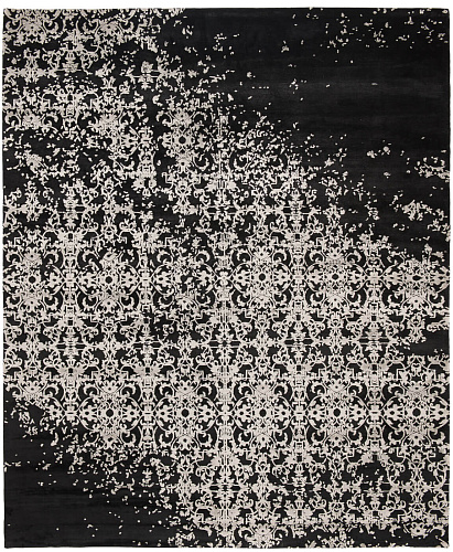 Faded Hand-woven Black & White Luxury Rug