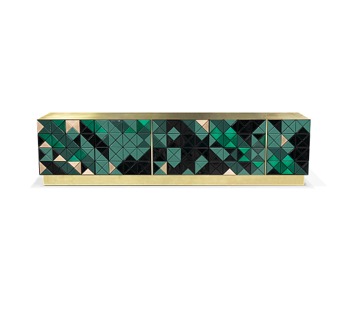Mosaic Green TV Designer Cabinet
