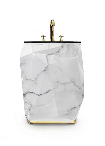 Jewel Faux Marble Luxe Pedestal Basin