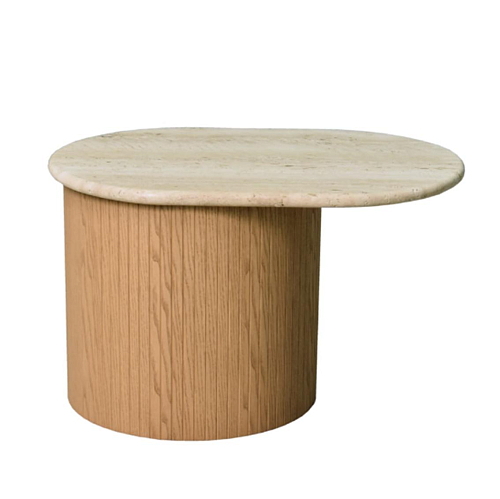 Bitta Natural Marble Top Handcrafted Side Table