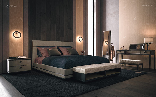 Elegant Bed with Headboard Design
