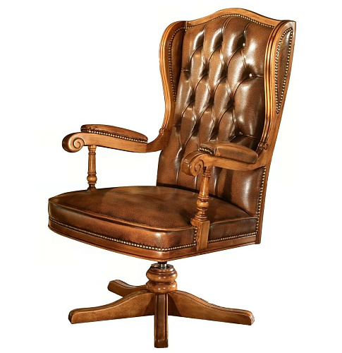 Luxury Swivel Leather Armchair