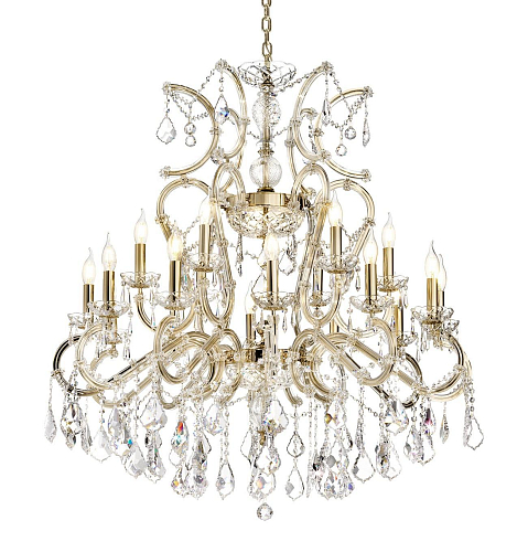 Mariateresa 18-Light Gold Crystal Chandelier