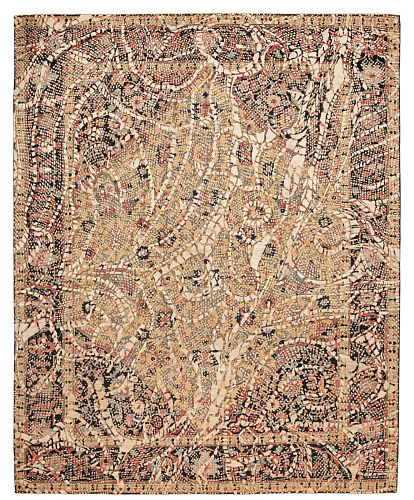 Beige Hand Knotted Wool / Silk Luxury Rug