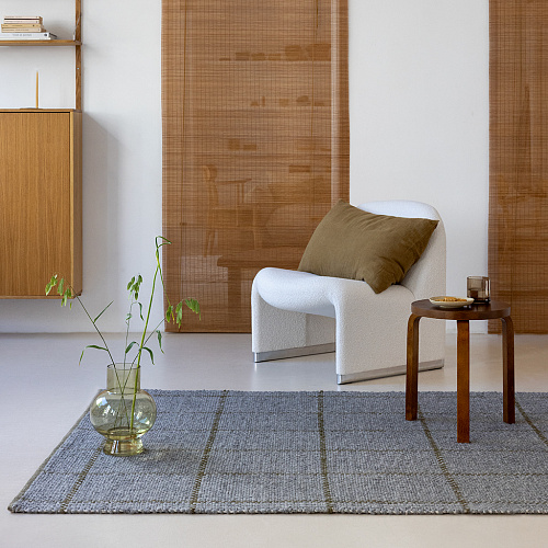 Artisan Texture Check Slate/Olive Rug