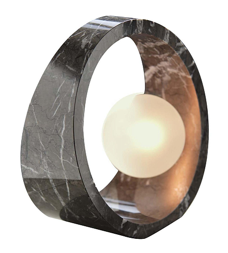 Black Carnico Marble Frosted Glass Table Lamp